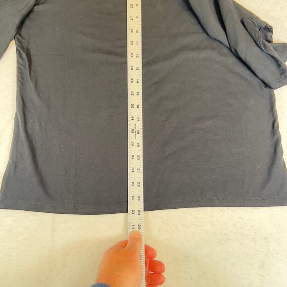 Talbots Pullover Top Woman's Large Black w/ Jeweled Button Detail Mock Neck - Picture 6 of 10